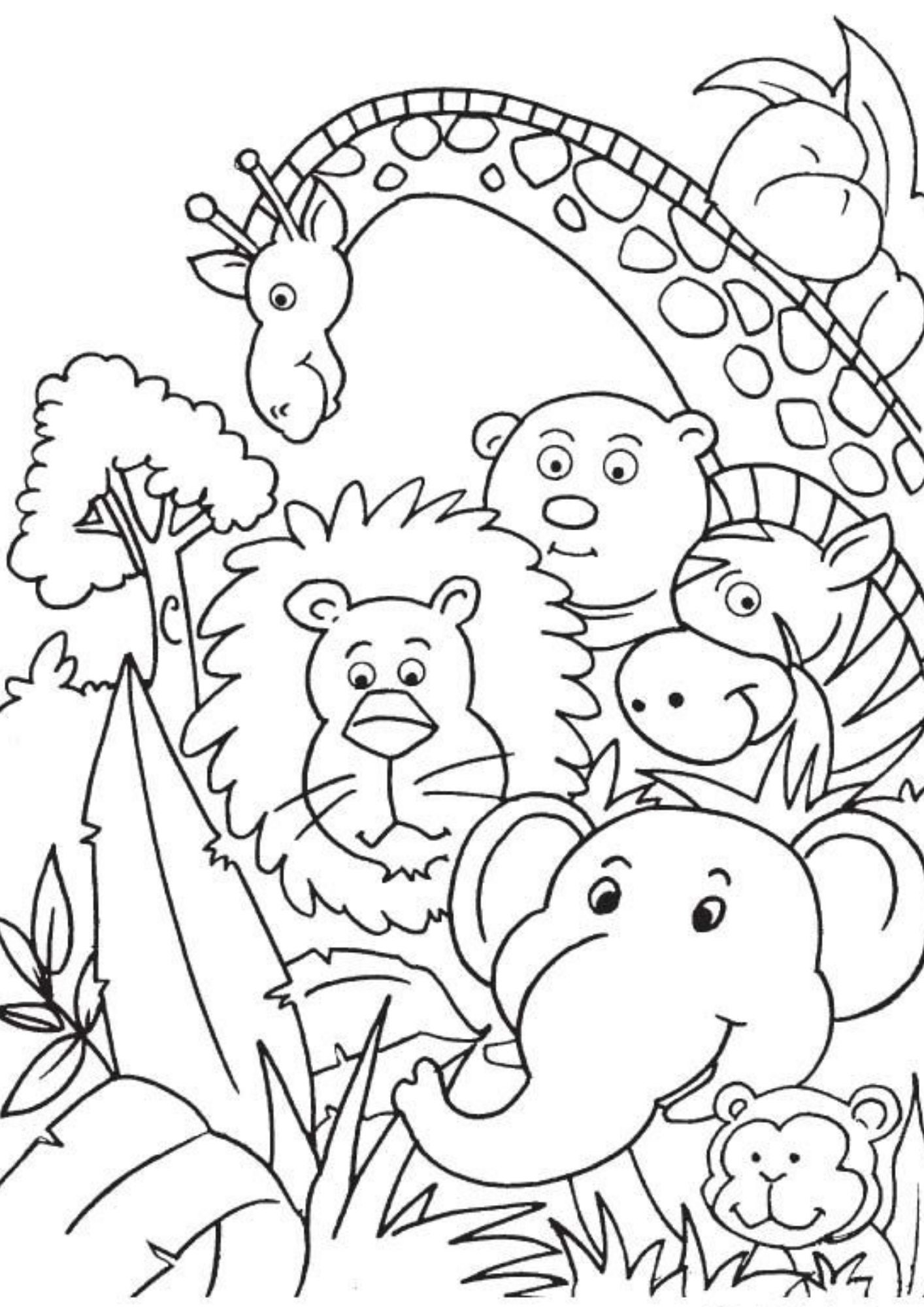 Livre de Coloriage Animaux de la Forêt : Cahier de coloriage pour enfants  de 2 à 6 ans, Coloriages des animaux de la forêt, éléphant, crocodile   Cadeau pour garçons et filles