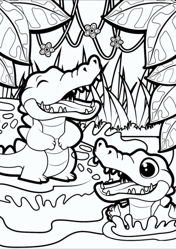 Jungle River Coloring Page