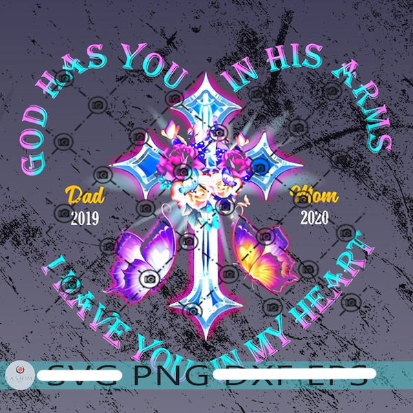 Family Love, Inspirational Saying, I Have You In My Heart, Dad Mom Cross Jesus Faith - High Quality PNG - SVG