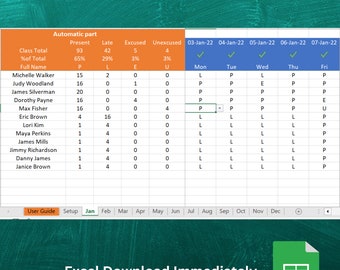 Plantilla de Excel para seguimiento de asistencia