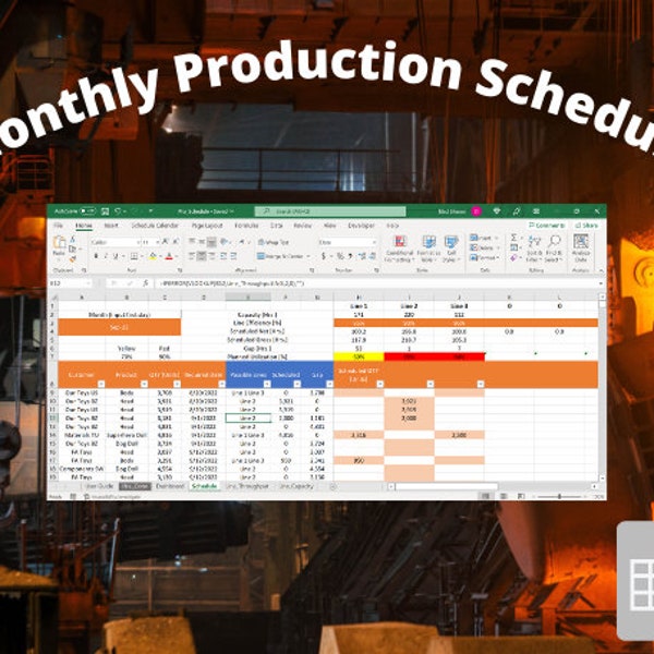 Monatlicher Produktionsplan in Excel