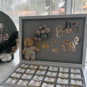 Teddy Bear Chocolate, Newborn Gift, Baby Shower Gifts,Babyshower Gifts, Personalized Chocolate Box, Personalized Chocolate,
