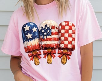 4th of July, Independence Day PNG, Patriotic Melting Ice Cream