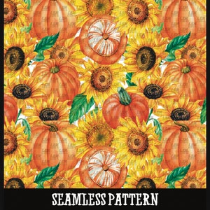 Seamless Pattern PNG Digital File Download sublimation fabric scrapbook colorful fall halloween autumn October watercolor pumpkin