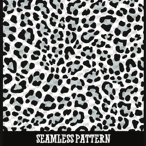 Seamless Pattern Digital Download PNG File Grey Gray Leopard Cheetah Animal Print Sublimation Fabric Scrapbook