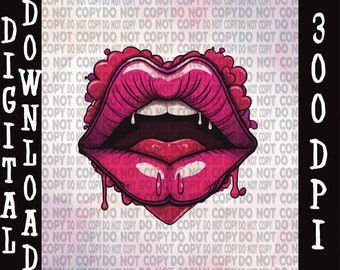 May include: A pink and red cartoon illustration of a mouth with dripping paint. The mouth is open and has sharp teeth. The background is white with the text "COPY DO NOT COPY DO NOT COPY" repeated.