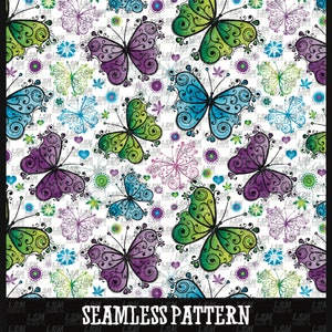 verde blu viola farfalla farfalle download digitale png senza soluzione di continuità file estate acquerello sublimazione tessuto stampa carta digitale