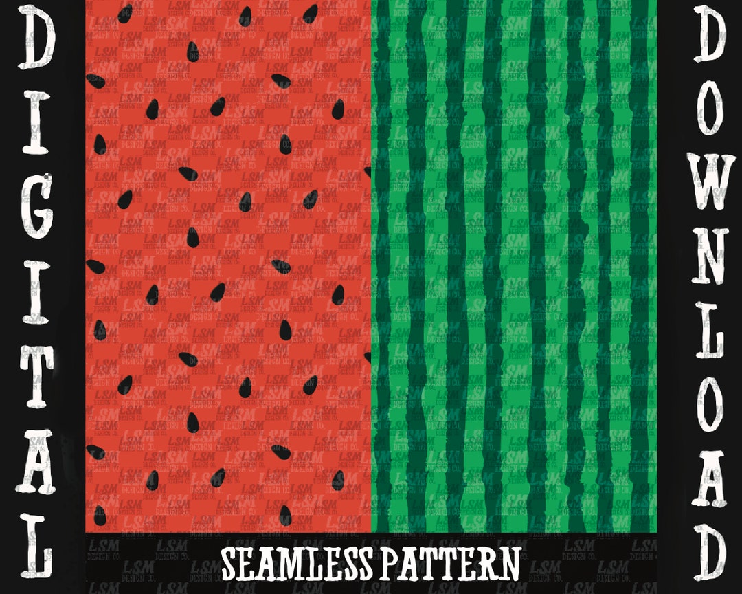 Watermelon Seeds Rind Seamless Pattern File Digital Download Png Summer ...