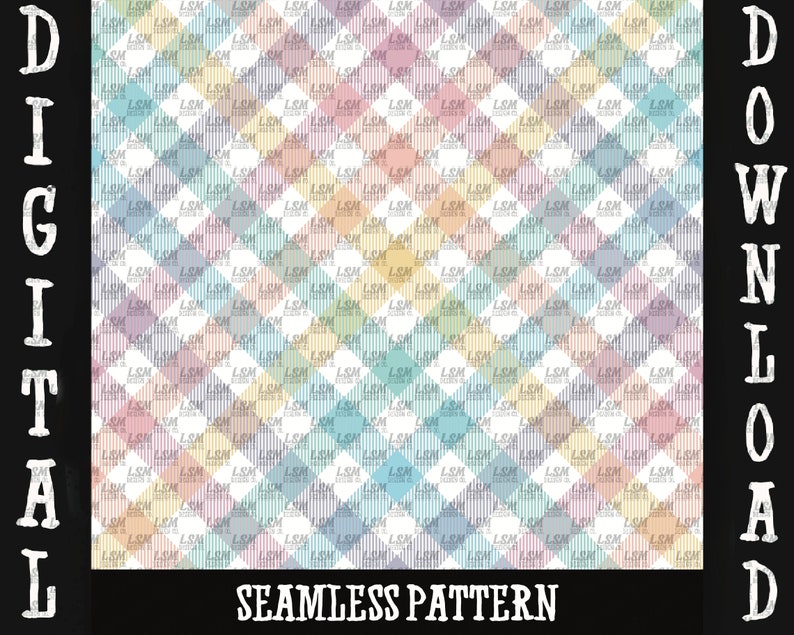 Seamless Pattern Digital Download PNG File Pastel Lattice Lines Spring ...