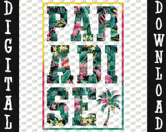 Tropical Paradise PNG, Summer Vacation Design (Digital Download)