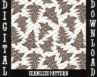 leopard christmas trees seamless pattern background digital file png download fabric headband sublimation