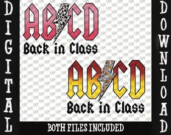 ABCD Back to Class PNG, Rock Font (Digital File)
