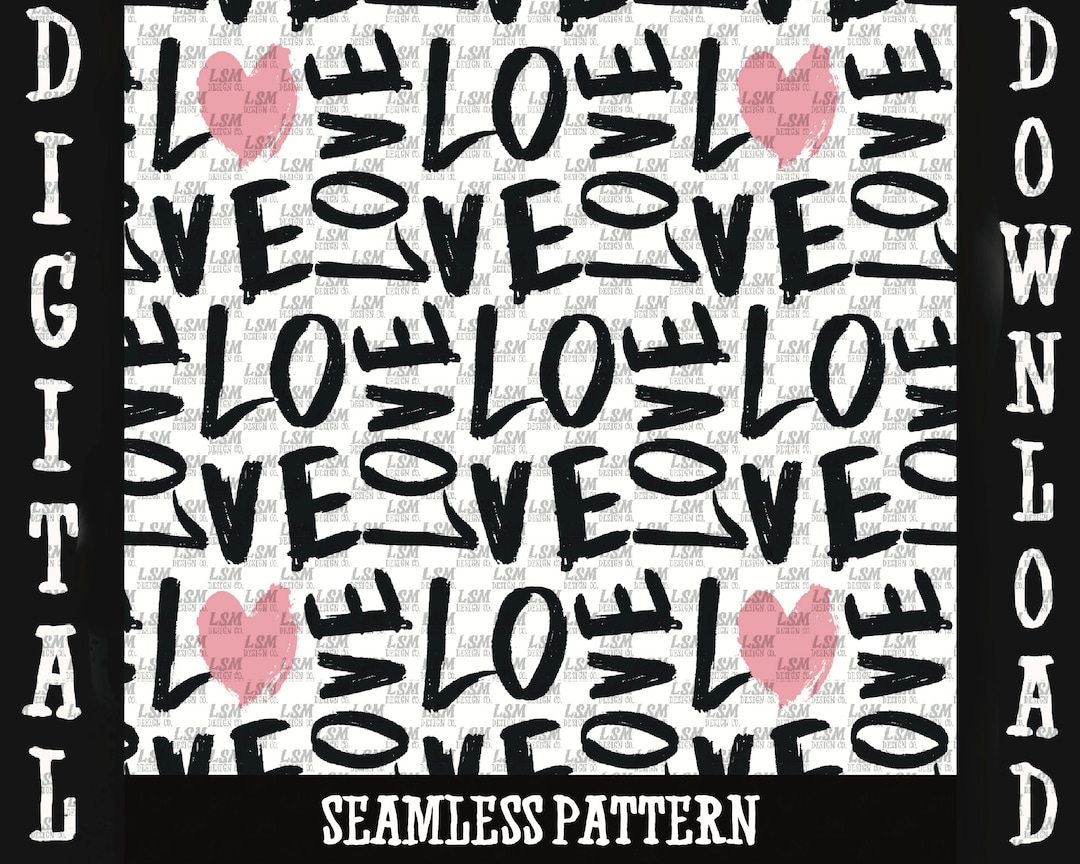 Seamless Pattern Valentine's Day PNG Digital File Download Love Hearts ...
