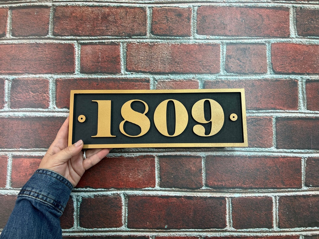 Custom Mid Century House Number Sign, House Number Vertical, Antique