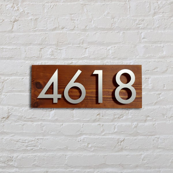 Modern Floating Number Wood Address Sign For Home or Office, Home Wood Address Sign, Modern House Numbers, House Warming gift, New Home Gift