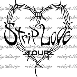 Strip Love Tour Svg, Karol G, Las Bichotas no lloran Mamiii SVG PNG PDF Eps Instant Digital Download Clipart Vector Outline Stencil