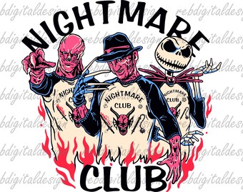 Halloween SVG, Nightmare Club PNG , Temporada espeluznante, Hell Devil Fire, Halloween de moda, Hell Club PNG, Halloween PNg, Descarga digital instantánea