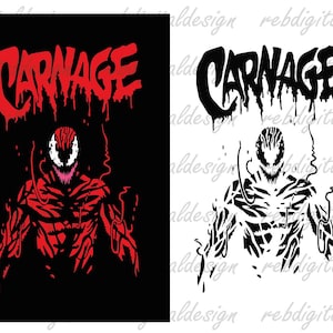 Carnage Venom, horror movie character, sublimation design, Halloween SVG PNG PDF Eps Ai ,Instant Digital Download image 1