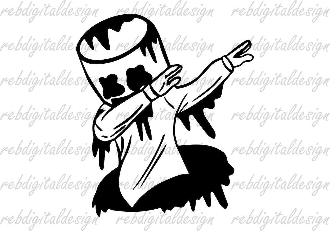 Dabbing Marshmallow Man SVG PDF PNG Eps Ai Instant Digital Download