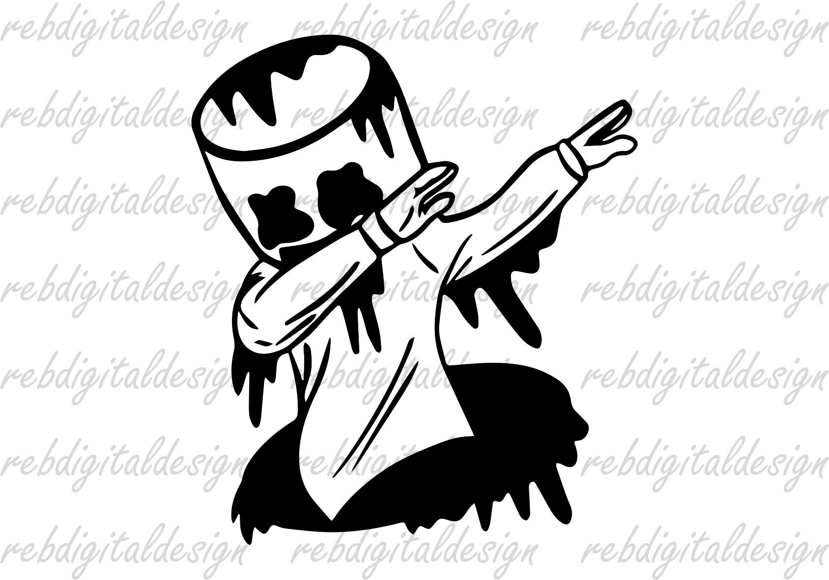 Dabbing Marshmallow Man SVG PDF PNG Eps Ai Instant Digital - Etsy Canada