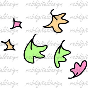 Heart Leaves PDF PNG EPS Instant Digital Download Clipart Vector Outline Stencil