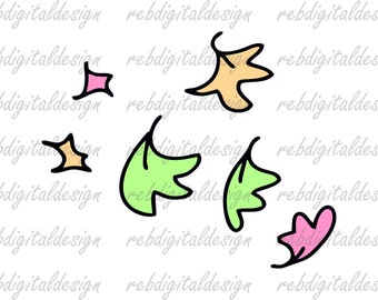 Herz Blätter PDF PNG EPS Sofortiger digitaler Download Clipart Vektor Umriss Schablone
