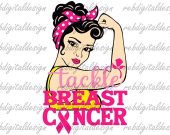 Abordar el cáncer de mama svg, Concientización sobre el cáncer, Luchar contra el cáncer, Abordar el cáncer, Abordar el fútbol contra el cáncer PDF PNG EPS Archivos de descarga digital instantánea