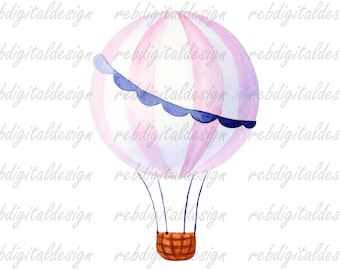 Air Balloon Picture JPEG Instant Digital Download Clipart Vector Outline Stencil
