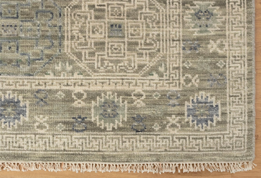 5x7 Modern Rug Living Room Design Handknotted Handmade Grey Ivory Area ...