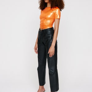 Sahara Orange Metallic Disco Baby Tee image 2