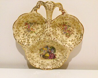 Serving Dish - Vintage retro timeless piece of China, ideal for snacks, unusual shaped dish, 1930’s, FREE UK DELIVERY