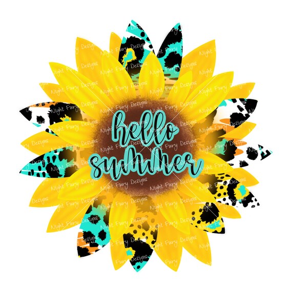 Hello Summer png Summer png Sublimation Designs Digital Designs Sublimation png Abstract Sunflower PNG