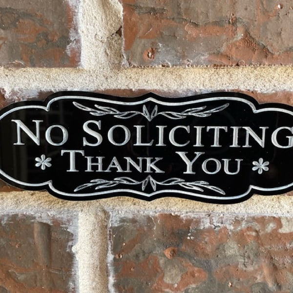 No Soliciting Sign, No Solicitation Acrylic Sign, No Soliciting Door Sign, No Soliciting Entrance Sign, Acrylic Signage