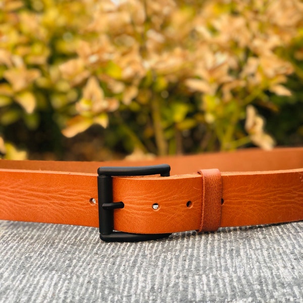 Belt for Men, Light brown Distressed Leather Belt, Full Grain Leather, Handmade Buffalo Leather, Vintage, Gift for Boyfriend, Minimalist,