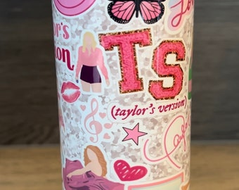 20oz Metal Skinny Tumbler Pink Swiftie