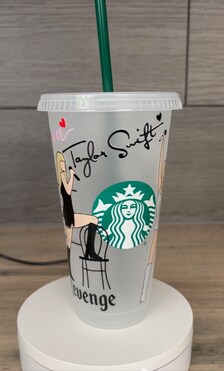 Swiftie, Taylor Swift Inspired 24oz Cold Cup,BPA Free,Tumbler,Drinks Cup,  Summer, Starbucks Style Cup, Custom Cold Cup