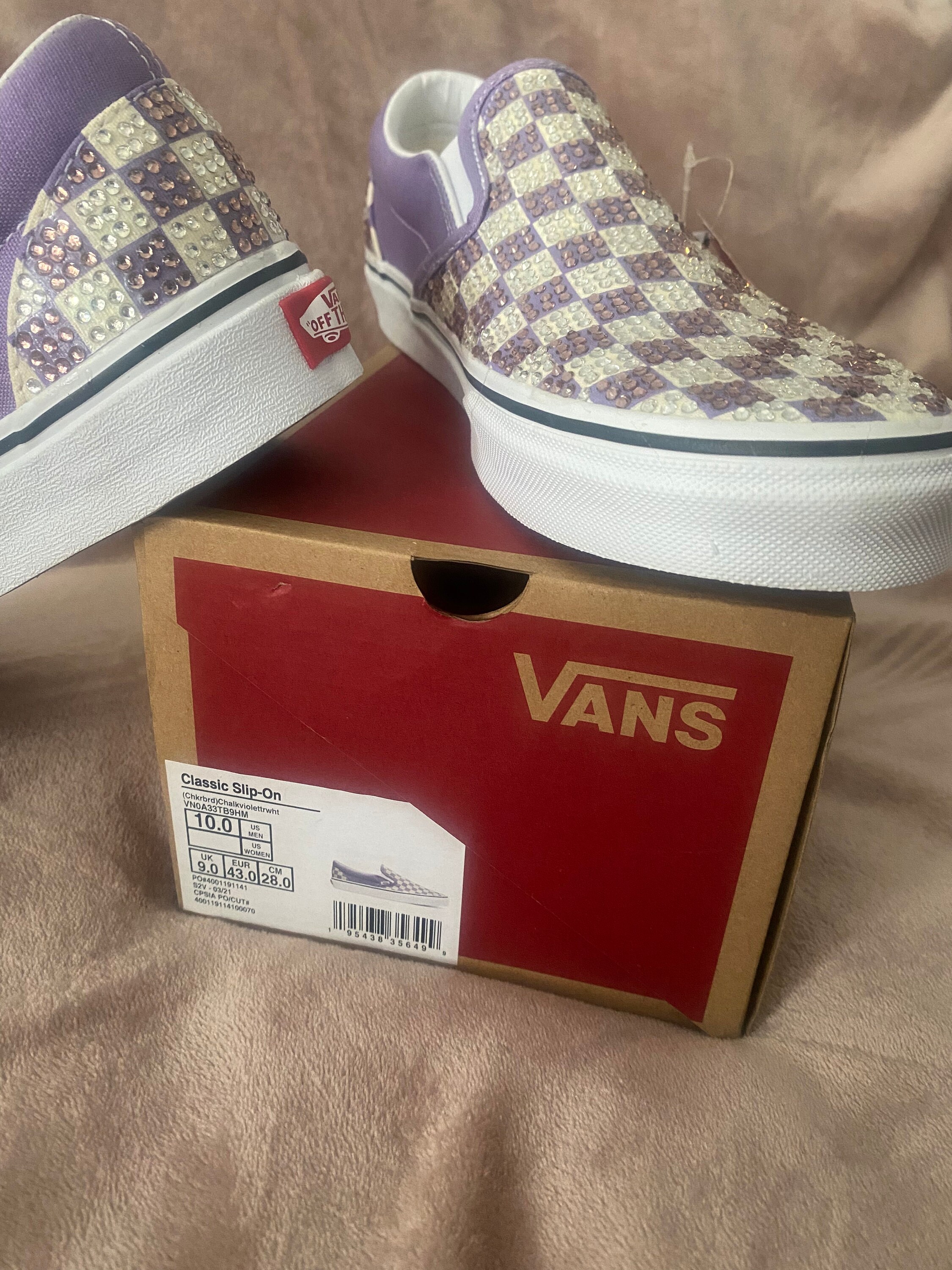 vans checkerboard classic slip on zephyr pink womens shoes
