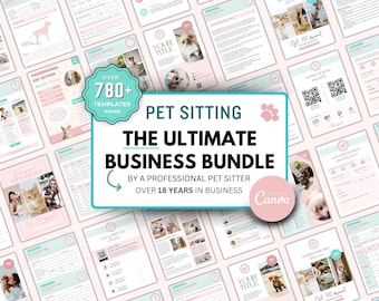 Pet Sitting Service Agreement, Printable Pet Sitting Business Contract, Editable New Client Intake Form, Business Signs, Invoice, CANVA