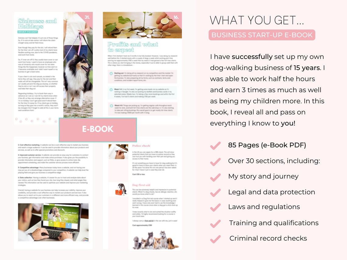 How to Start A Dog Walking Business, Dog Walking Business Plan, Dog Walker Start up Bundle, Dog