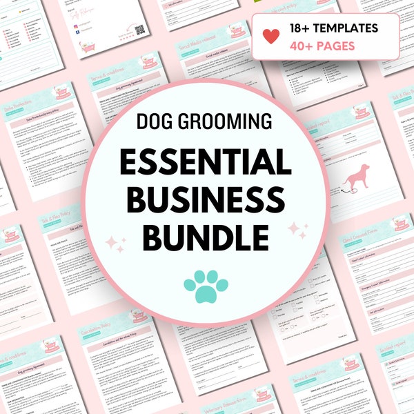 ESSENTIAL Dog Grooming Forms | Dog Grooming Contract | Dog Grooming forms | Dog grooming report card | Dog Salon | Dog Grooming Business