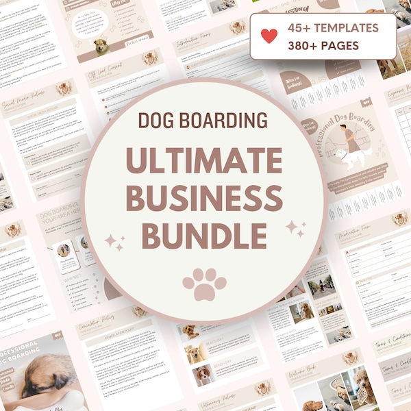 Dog Boarding Business Forms Bundle, Dog Boarding Forms, Service Agreement, Dog Boarding Contract, Dog Boarding Registration, Intake Form