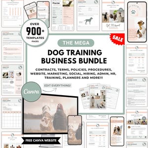 Dog Training Business Form, Dog Training Log, Dog Trainer Tracker, Editable Training Guide, Printable Puppy Training Planner, Canva Template