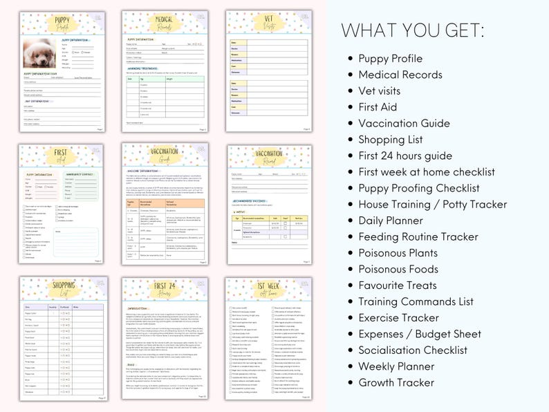 MEGA Puppy Planner, Puppy Guide, Puppy Checklist, Puppy Training Checklist, Puppy First Milestones, Puppy Schedule, Puppy Potty Training immagine 2