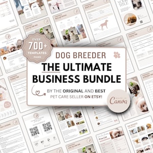 Dog Breeder Forms Bundle, Contracts, Charts, Canva Templates