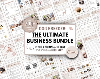 Dog Breeder Forms Bundle, Contracts, Charts, Canva Templates