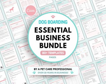 Hunde Boarding Form Template Pack | Hunde Boarding Business Kit Bundle | Bearbeitbare Hunde-Internat-Formulare | Hundeschule | CANVA Vorlage