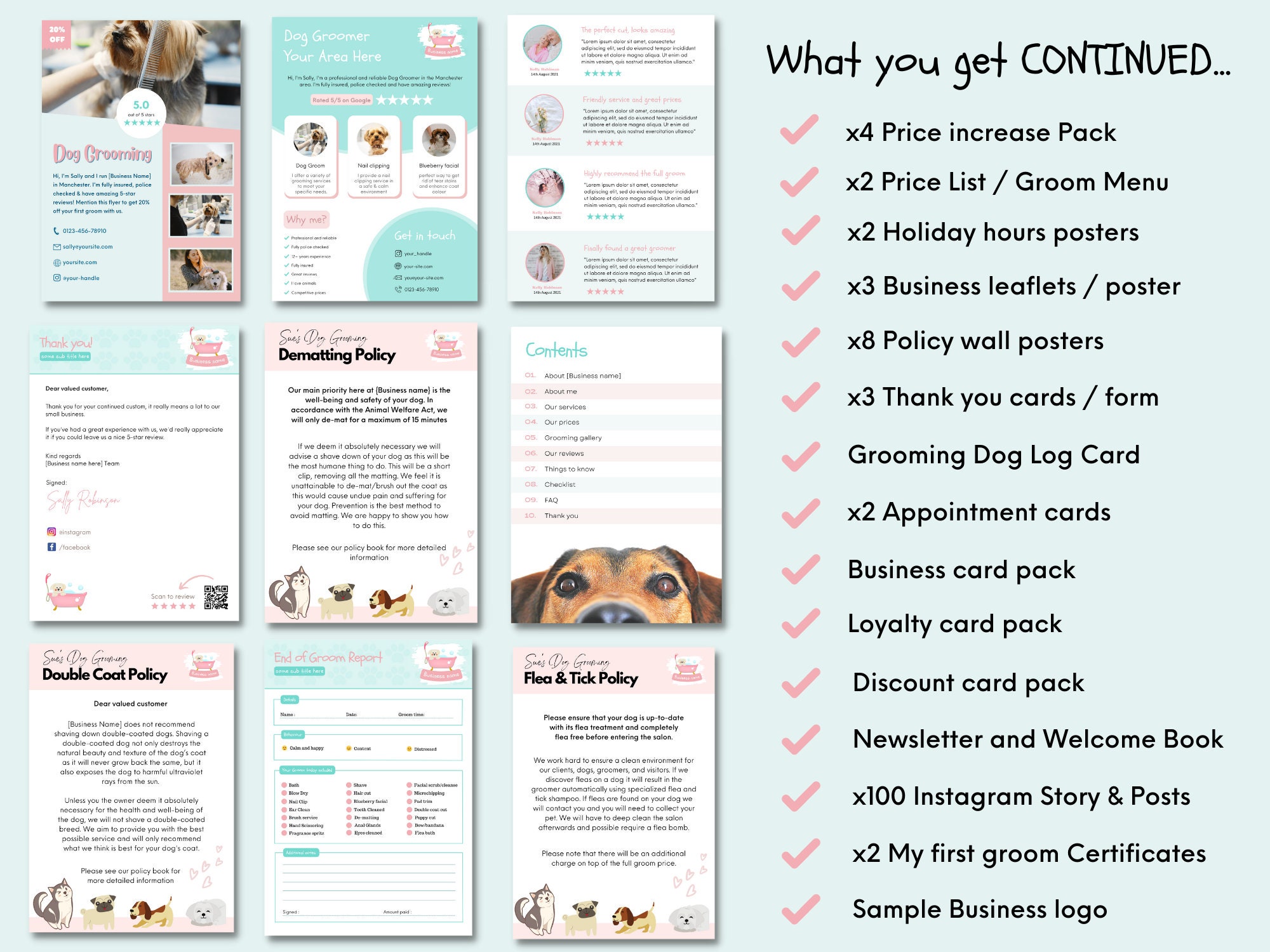 Dog Grooming Client Contract Form Dog Groom Book Dog Etsy UK