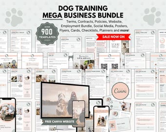 Dog Training Forms, Dog Training Agreement, Dog Trainer Intake Form, Instagram Templates, Editable Dog Training Planner, Progress Tracker