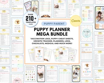 MEGA Puppy Planner, Puppy Guide, Puppy Checklist, Puppy Training Checklist, Puppy First Milestones, Puppy Schedule, Puppy Potty Training