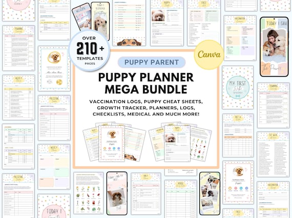 MEGA Puppy Planner, Puppy Guide, Puppy Checklist, Puppy Training Checklist, Puppy First Milestones, Puppy Schedule, Puppy Potty Training